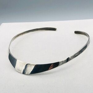 Vintage Sterling Silver Torque Choker Necklace 15" Collar Tested 925 31.7g